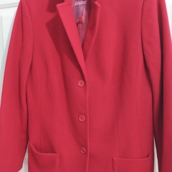 Nordstrom Red Wool/CASHMERE Coat Blazer Jacket 12 - Picture 8 of 12